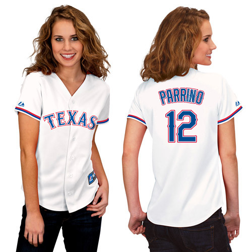 Andy Parrino #12 mlb Jersey-Texas Rangers Women's Authentic Home White Cool Base Baseball Jersey